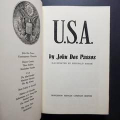 Vintage John Dos Passos U.S.A Trilogy (3 Volumes) 1960 Illustrated HC’s w/DJ BCE