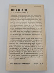 The Crack Up by F. Scott Fitzgerald New Directions Paperback 10th Printing
