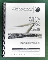 2017 Can-Am Maverick 1000R Turbo Owner’s Manual: 147 Pages & Protective Covers!