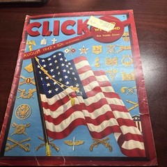 1942 August Issue Click Magazine United We Stand World War II VTG American Flag