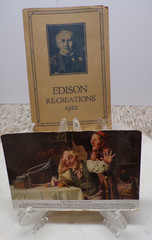 1900s Edison Phonograph Postcard & 1922 Thomas Edison Re-Creations Music Book