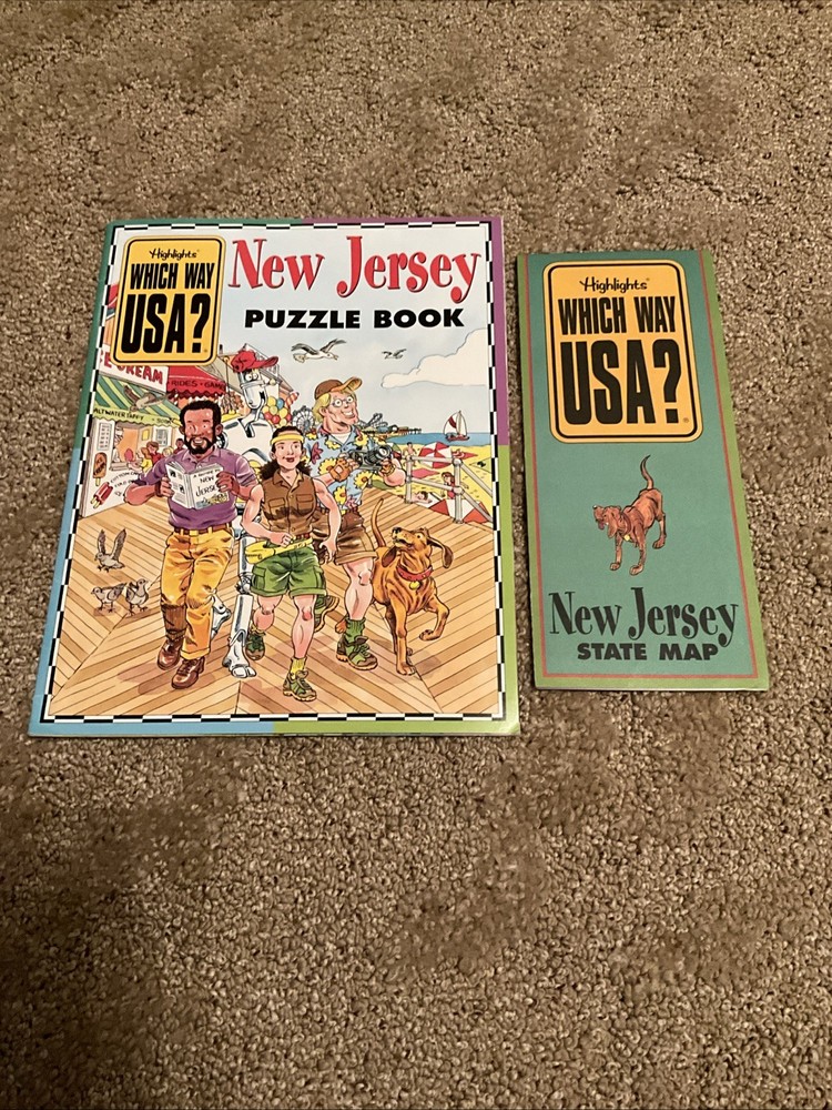 Highlights Which Way USA New Jersey 30 Page Puzzle Book and State Map