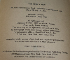The Mercy Men Alan E. Nourse Paperback Book Ace June 1984