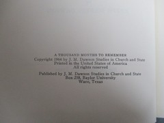A Thousand Months to Remember Joseph Martin Dawson 1964 Autobiography Baylor