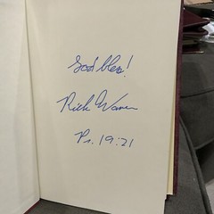 The Purpose Driven Life by Rick Warren SIGNED RARE 1st edition Later Printing
