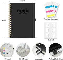 Workout Journal, Fitness Journal for Women & Men, A5 Workout Log Exercise, Fitne