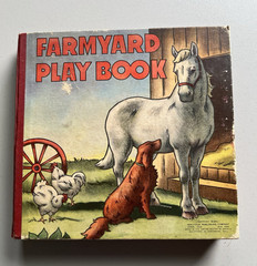Saalfield Publishing 1941 Farmyard Play Book Vintage Illustrated Hardcover