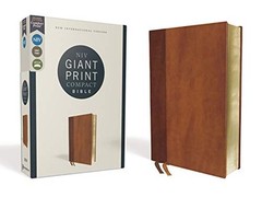 NIV, Giant Print Compact Bible, Leathersoft, Brown, Red Letter Edition, Comfo…