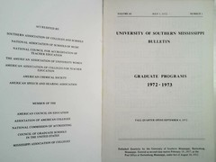 USM Bulletin Graduate Programs 1972-73 University Southern Mississippi Catalog