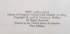 Silent Missions (1st Ed) by Vernon A. Walters