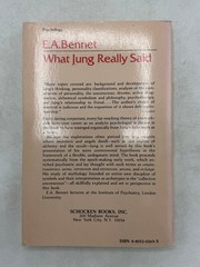 What Jung Really Said E.A. Bennet 1967 Psychology Carl Jung Schocken Books